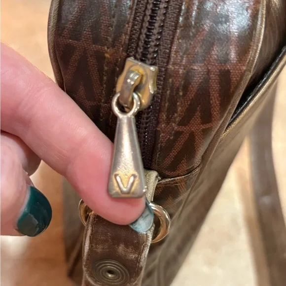 Mario Valentino Adjustable Crossbody Bag PVC x Leather Authentic USED - Picture 7 of 12